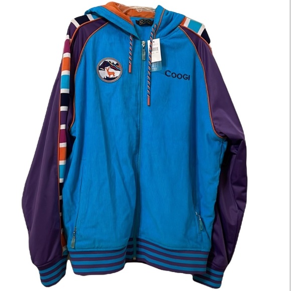 COOGI Other - NWT Coogi Full Zip Hooded Corduroy Jacket Men’s Size XXL Blue Colorful Hoodie.